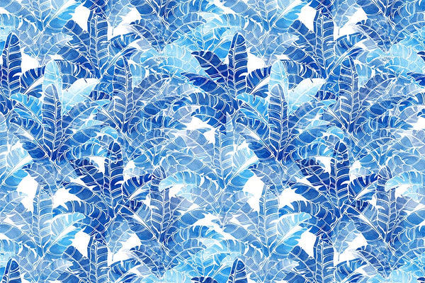 Sea leaf pattern in blue tones