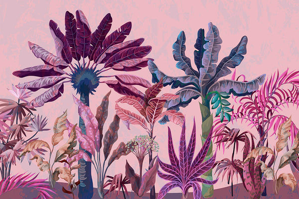 Botanical Charm in Dreamy Palette Pink Fantasy Tones