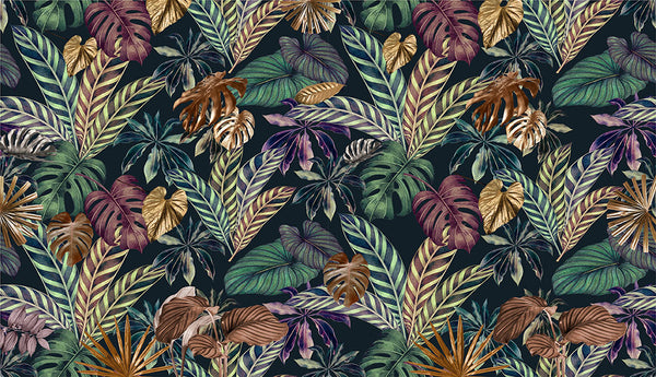 Tropical leaves dark background decorative vinyl