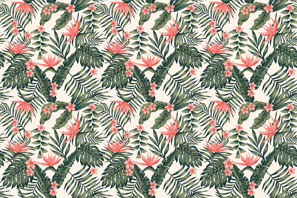 Pattern of leaves and flowers decorative vinyl