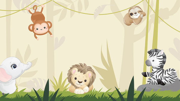 cute jungle animals wallpaper wall sticker