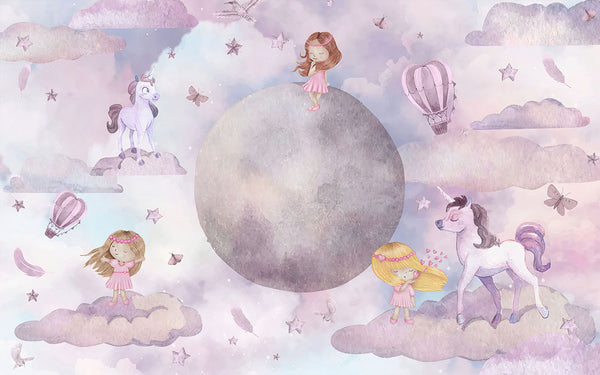 Dreams in the Clouds Magical Mural for Children's Rooms