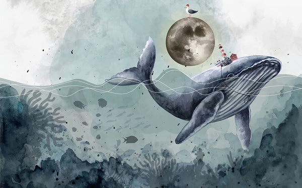 Submarine Symphony: The Whale's Dance with the Moon