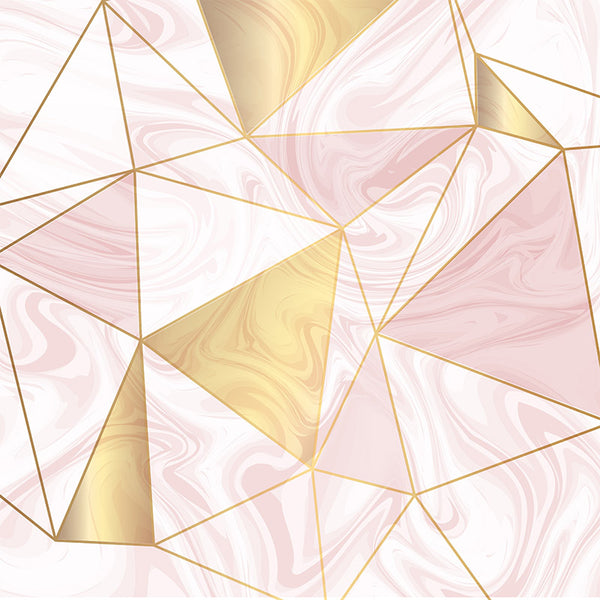 Abstract triangles in pink and gold tones decorative vinyl