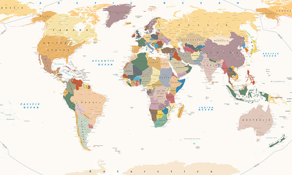 Vinile decorativo della mappa del mondo