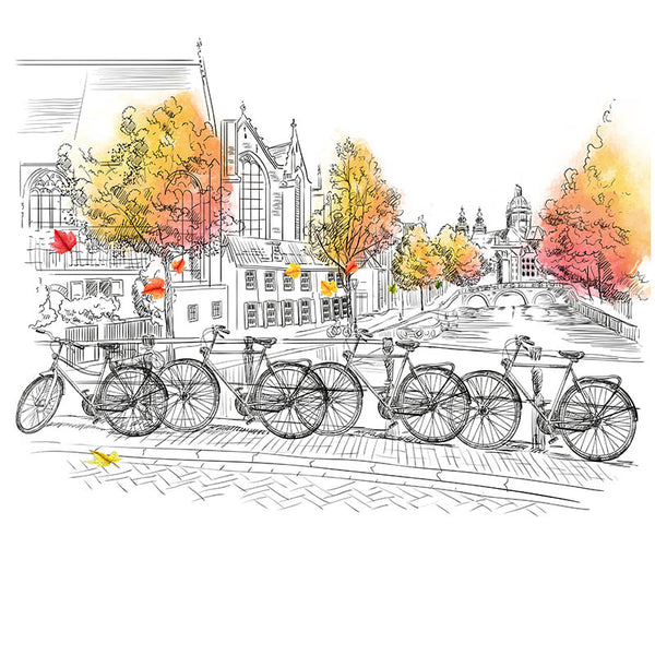 Illustration of the Amsterdam bridge decorative vinyl