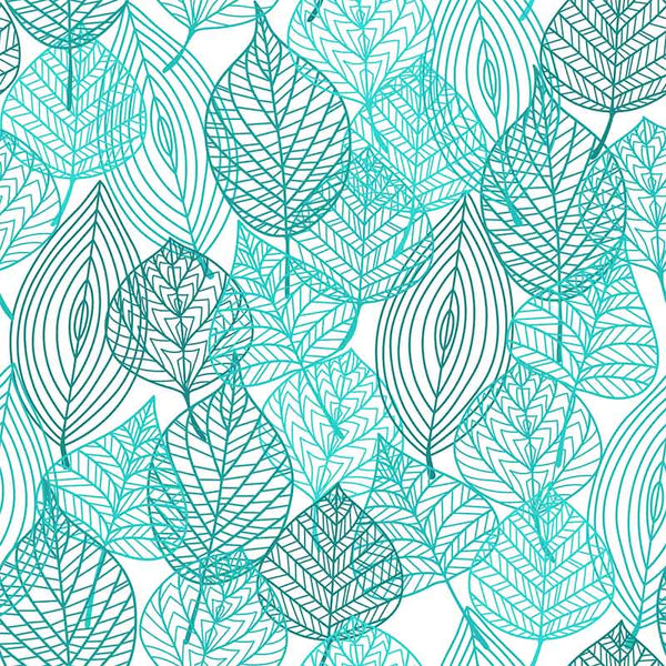 Leaves in blue tones decorative vinyl