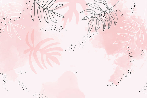 Decorative vinyl leaves with pink background