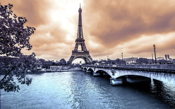 Decorative wall mural Eiffel Tower at night