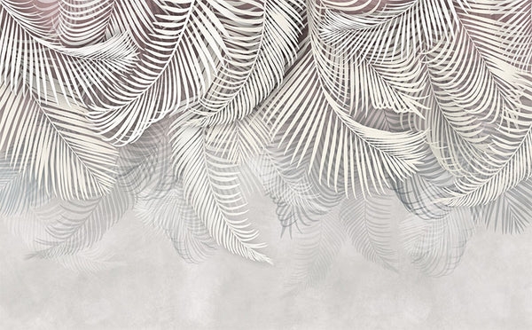 Palm leaves in light tones decorative vinyl