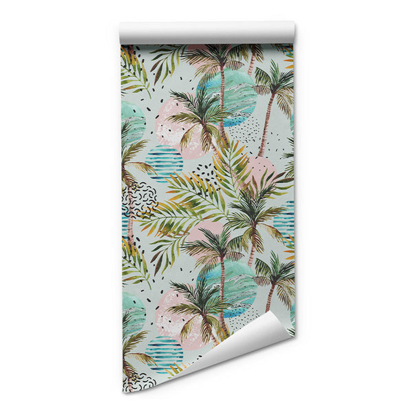 Tropical palm trees refrigerator sticker